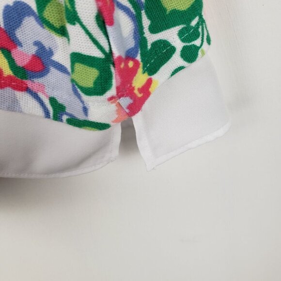 Talbots Faux Layered Top Floral Pique Pink 3/4 Sleeve Size LP Large Petite - Picture 6 of 7